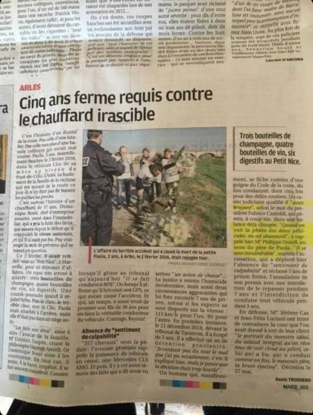 Cinq ans ferme requis contre le chauffard irascible à Arles